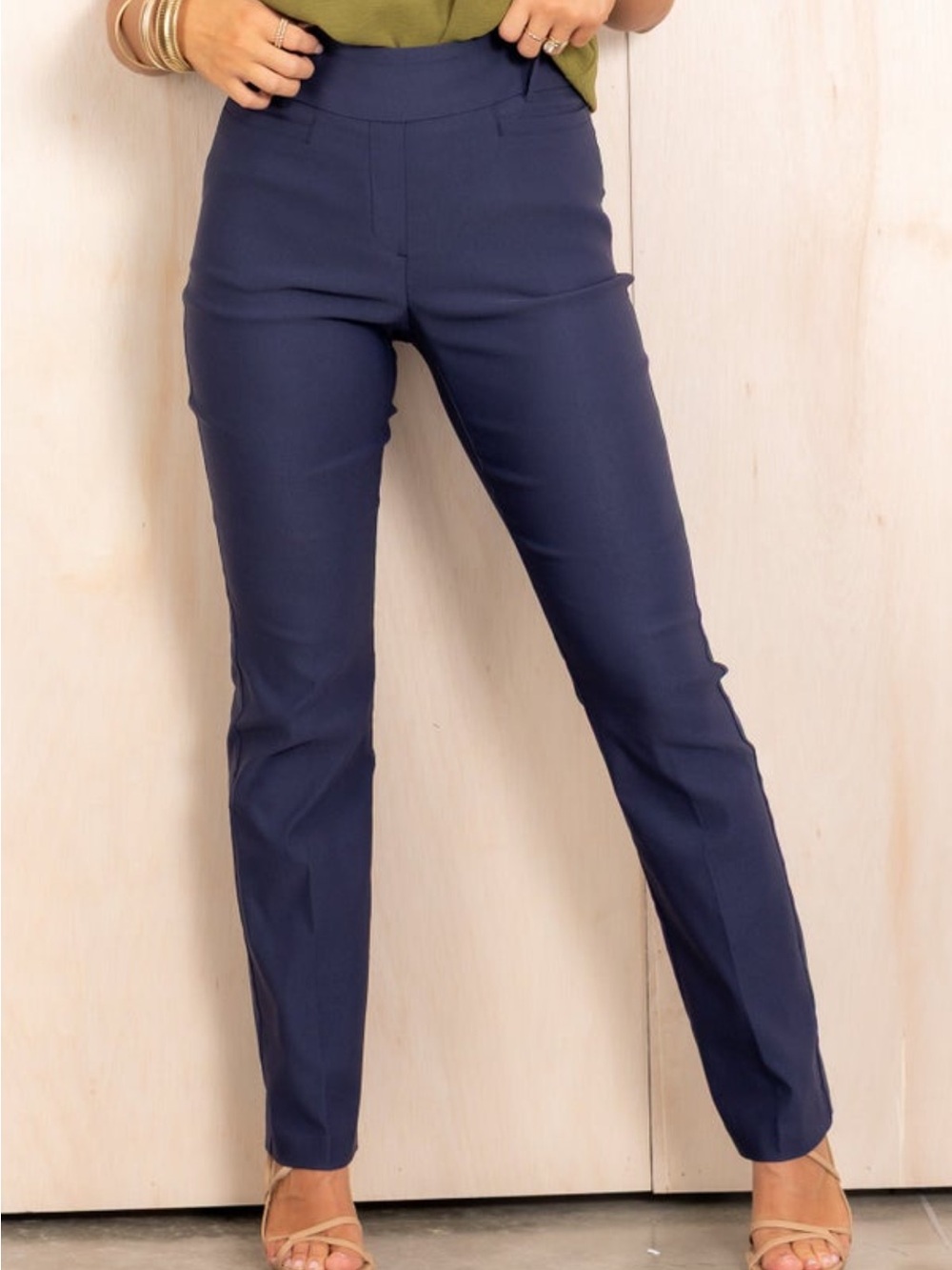 Tribal Navy Slim Straight Women's Pants- NWT